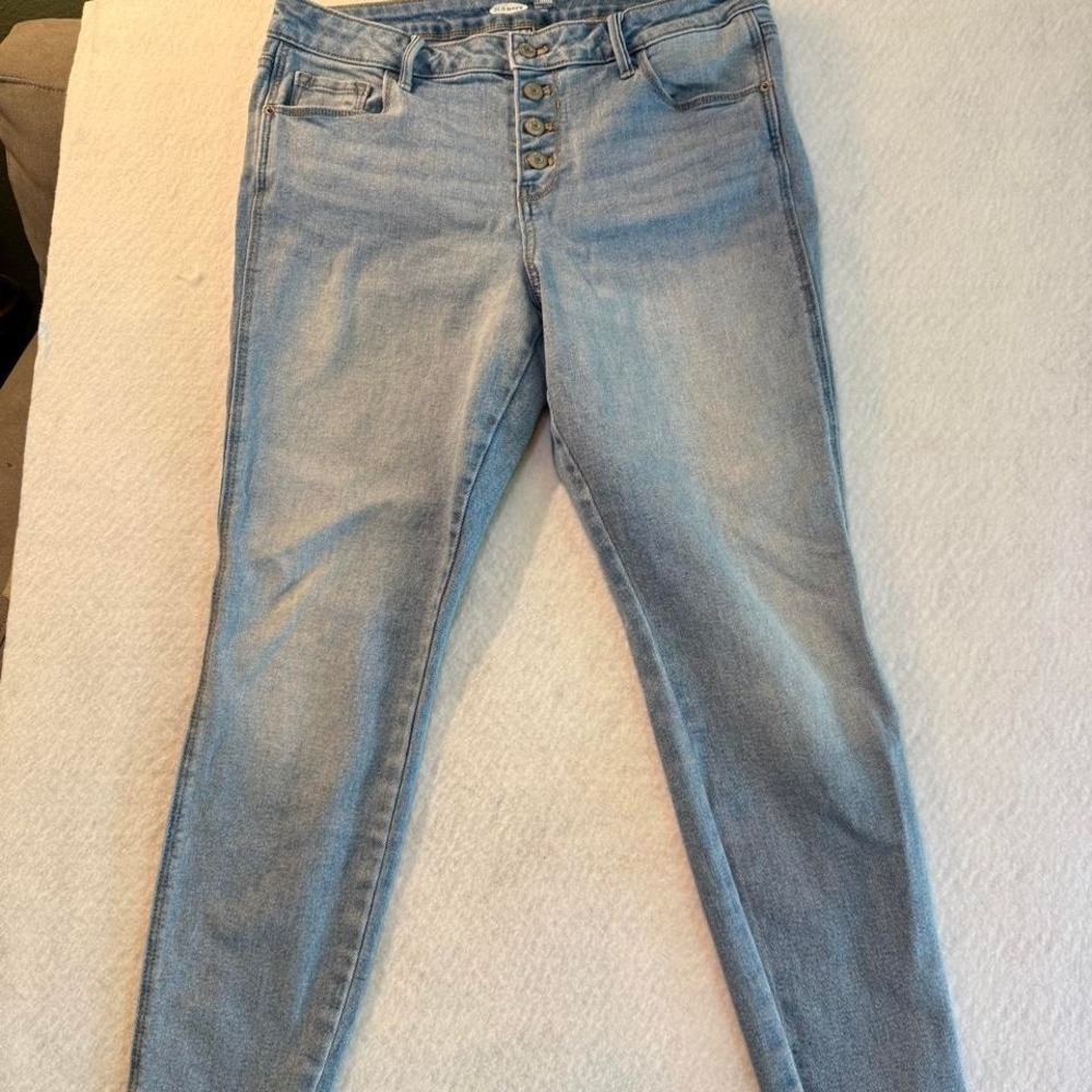 Old Navy Rock Star super skinny denim women's size 12 blue jeans